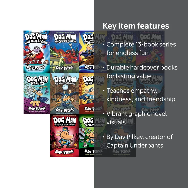 Dog Man Graphic Novels Complete Set, Books 1-13 by Dav Pilkey