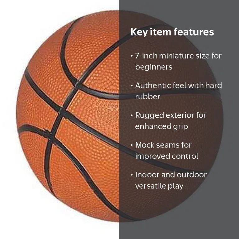 Hathaway 7-in Mini Basketball, Multicolor, Rubber, Unisex