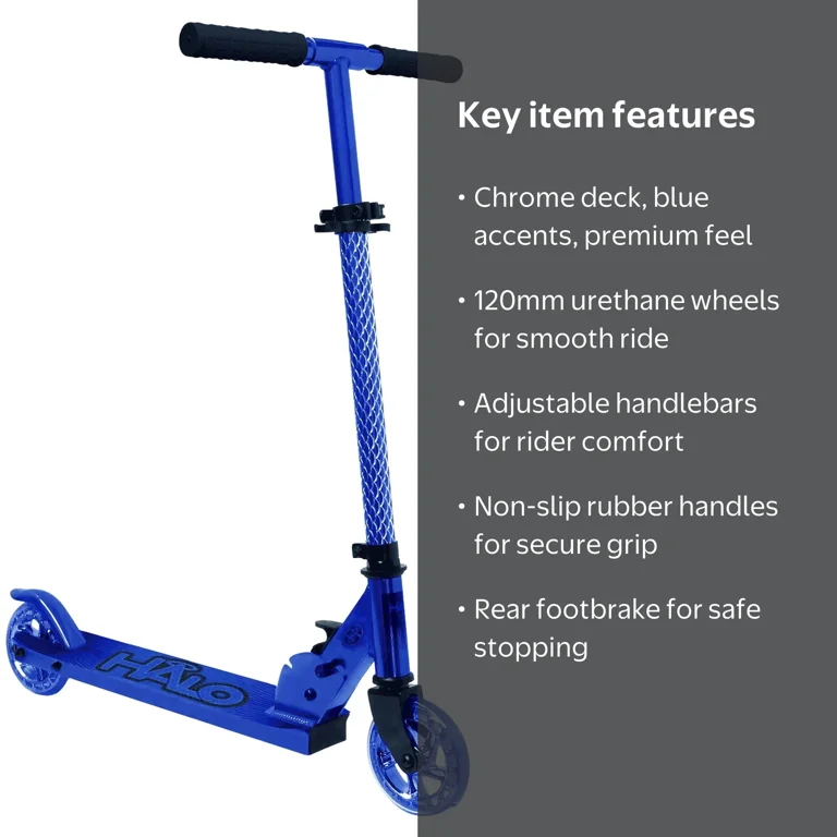 HALO Rise Above Chrome Premium Inline Scooter - Chrome Blue