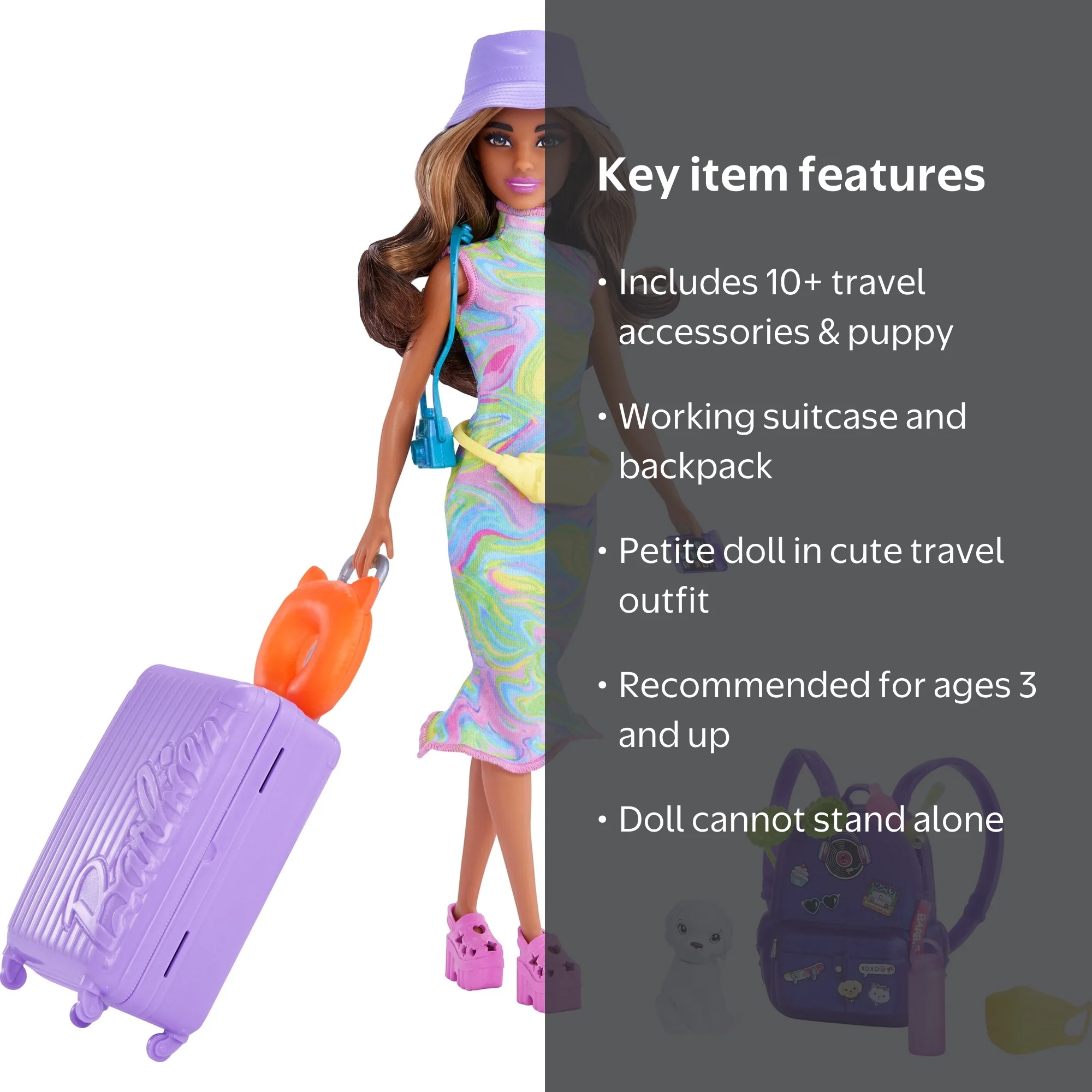 Barbie It Takes Two, Traveling Teresa Doll Set with Toys, Luggage