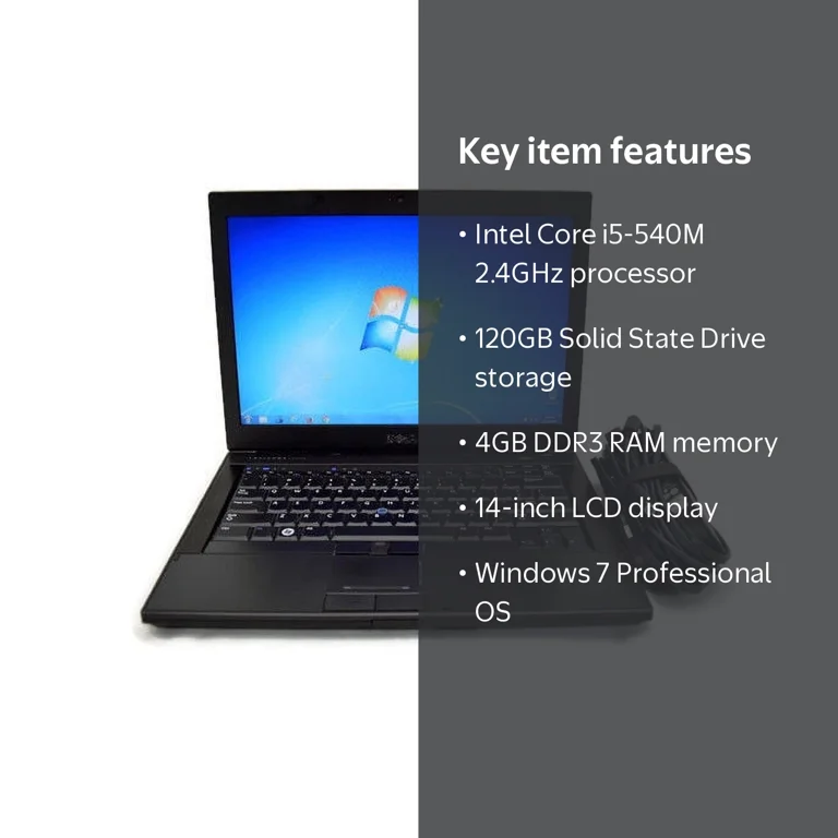 Dell Latitude E6410, Intel i5 2.4GHz, 4GB RAM, 120GB SSD, Win 7