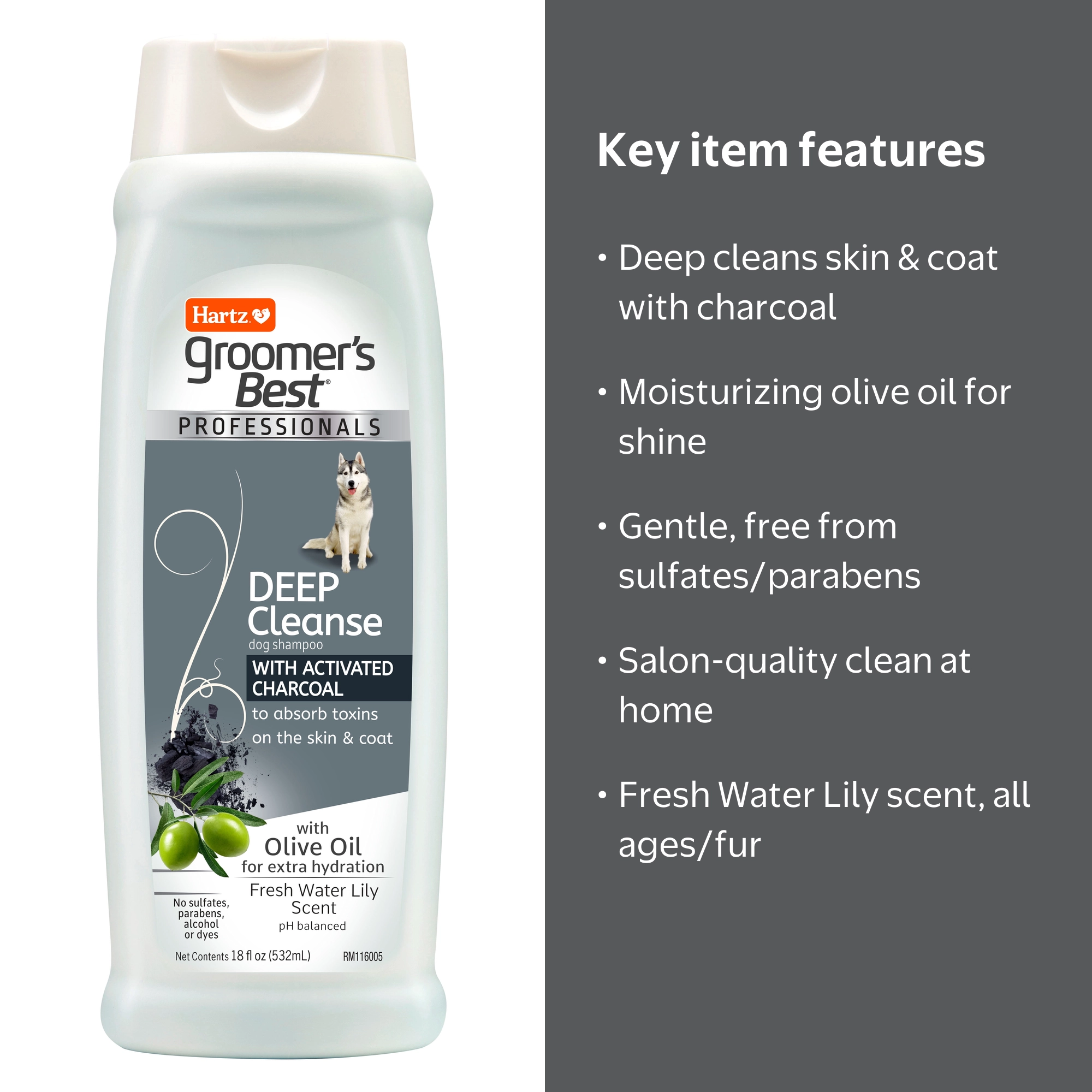 Groomer's Best Deep Cleanse Dog Shampoo with Activated Charcoal