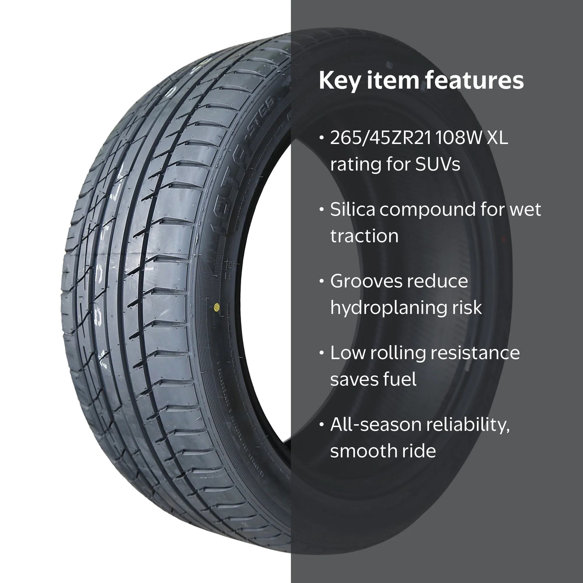 Accelera Iota ST68 265/45ZR21 108W XL All Season Tire, High