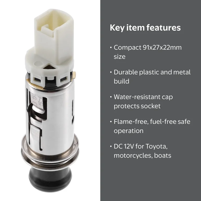 cigarette lighter socket size Car Plug Replacement For 12V Diameter 21mm Accessories The ribbed side of the wire lead is the hot (+) wire. Car Cigarette Lighter Socket Adapter
