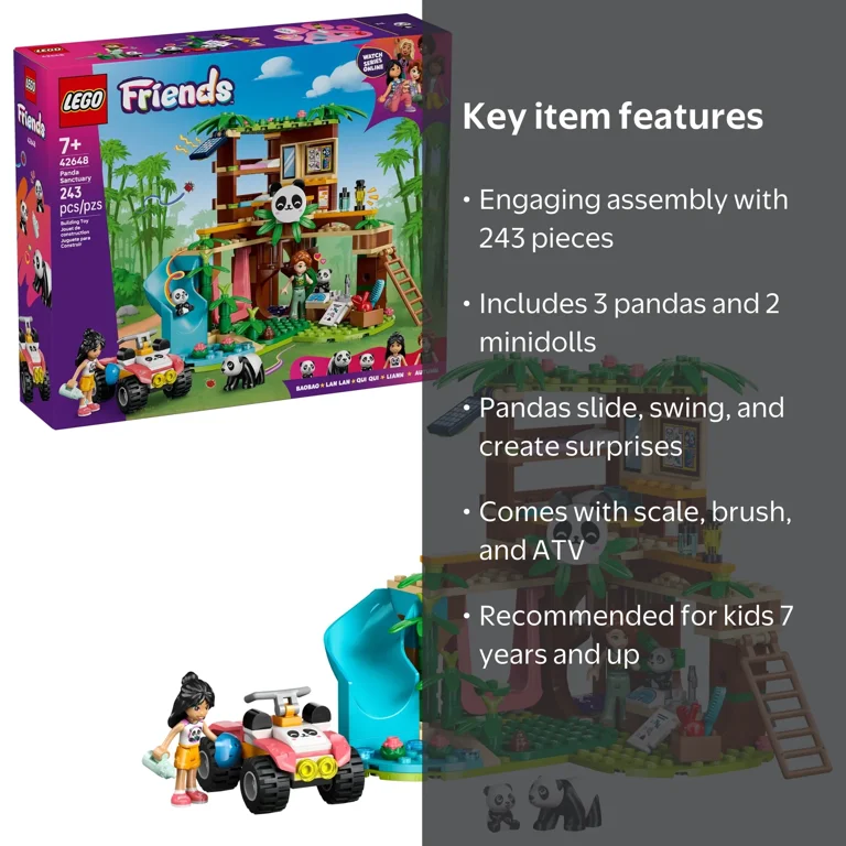 LEGO, Animal Care Toy, 42648, Panda Sanctuary Building Set