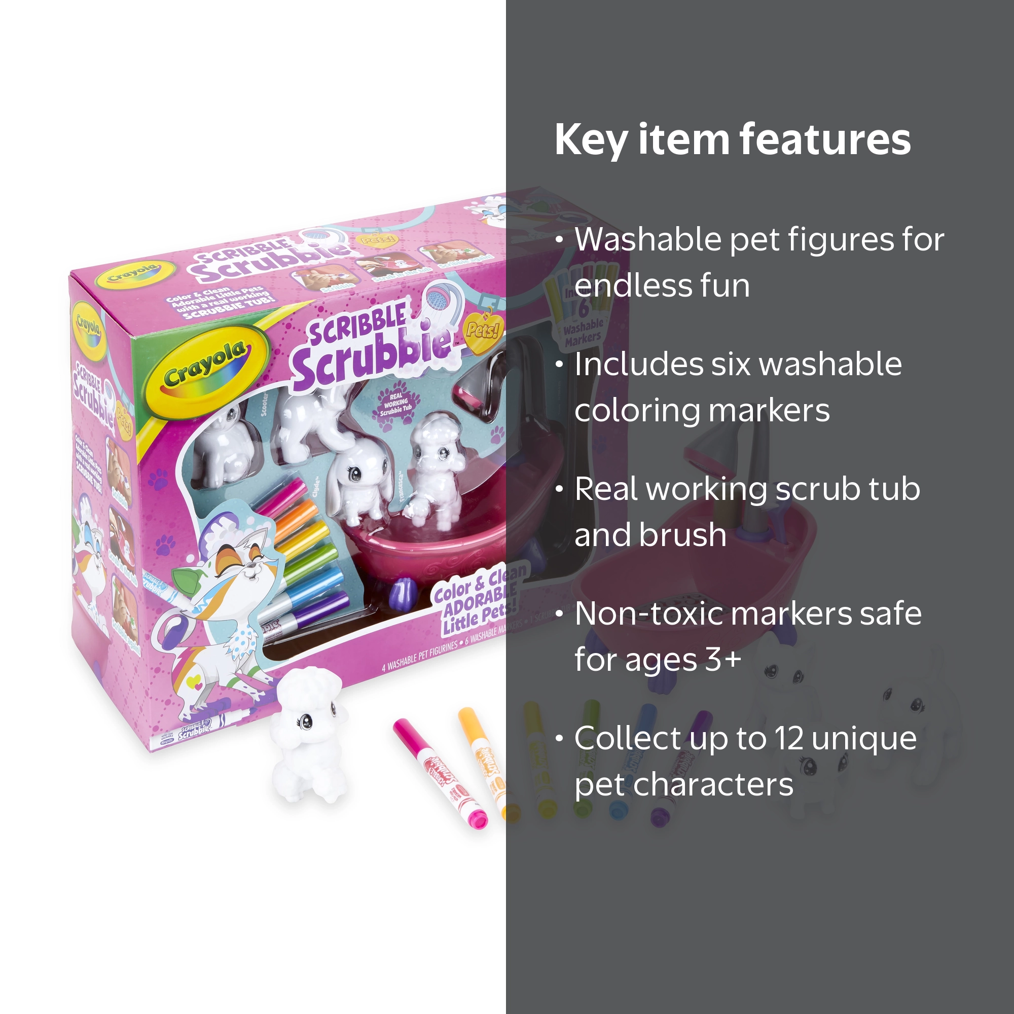 インベージョンクラブx SCIENCE PATROL Rubiちゃんソフビ Crayola, Scribble Scrubbie Pets, Washable Animal Toys, Scrub Tub