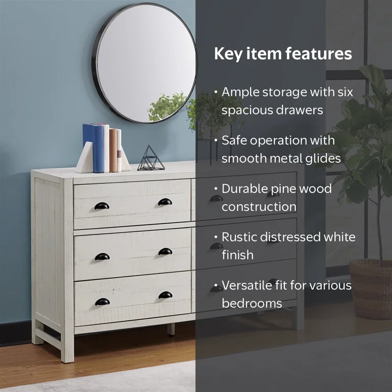Alaterre Furniture Solid Wood Windsor 6-Drawer Double Dresser