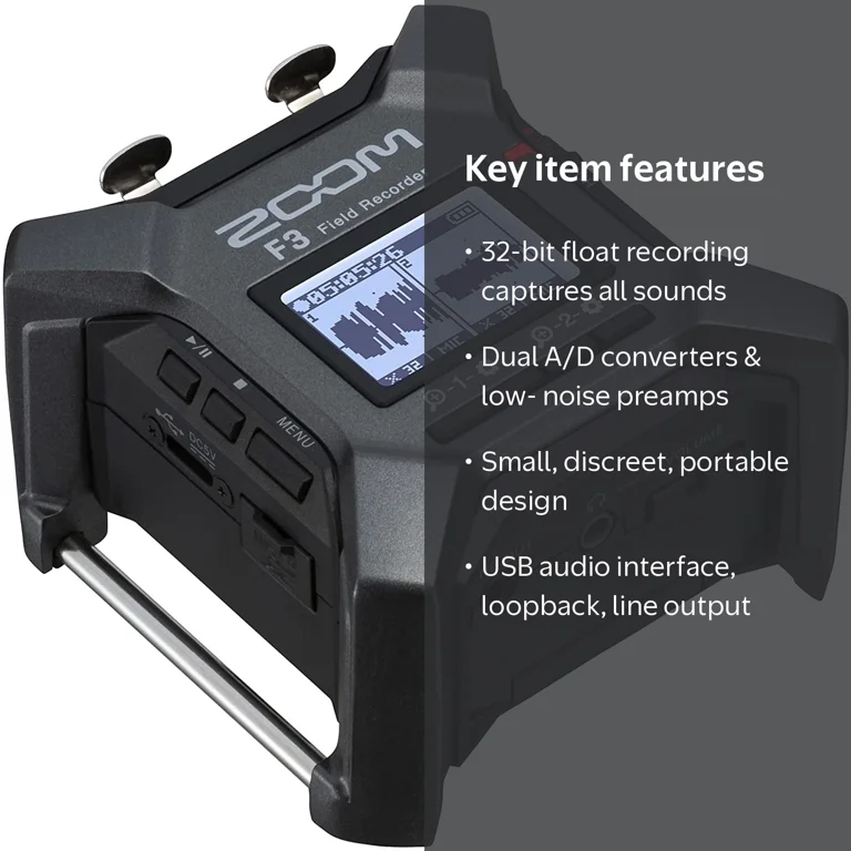 Zoom, MultiTrack Handheld Field Recorder, 32-Bit Float, 192 kHz