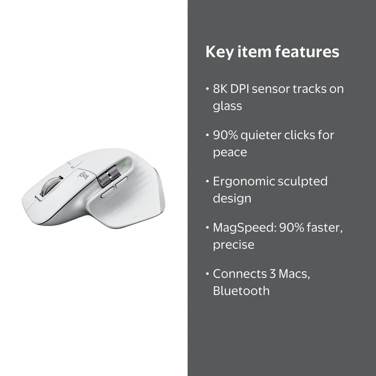 Logitech, Wireless Bluetooth Mouse, MX Master 3S, Ultra-fast