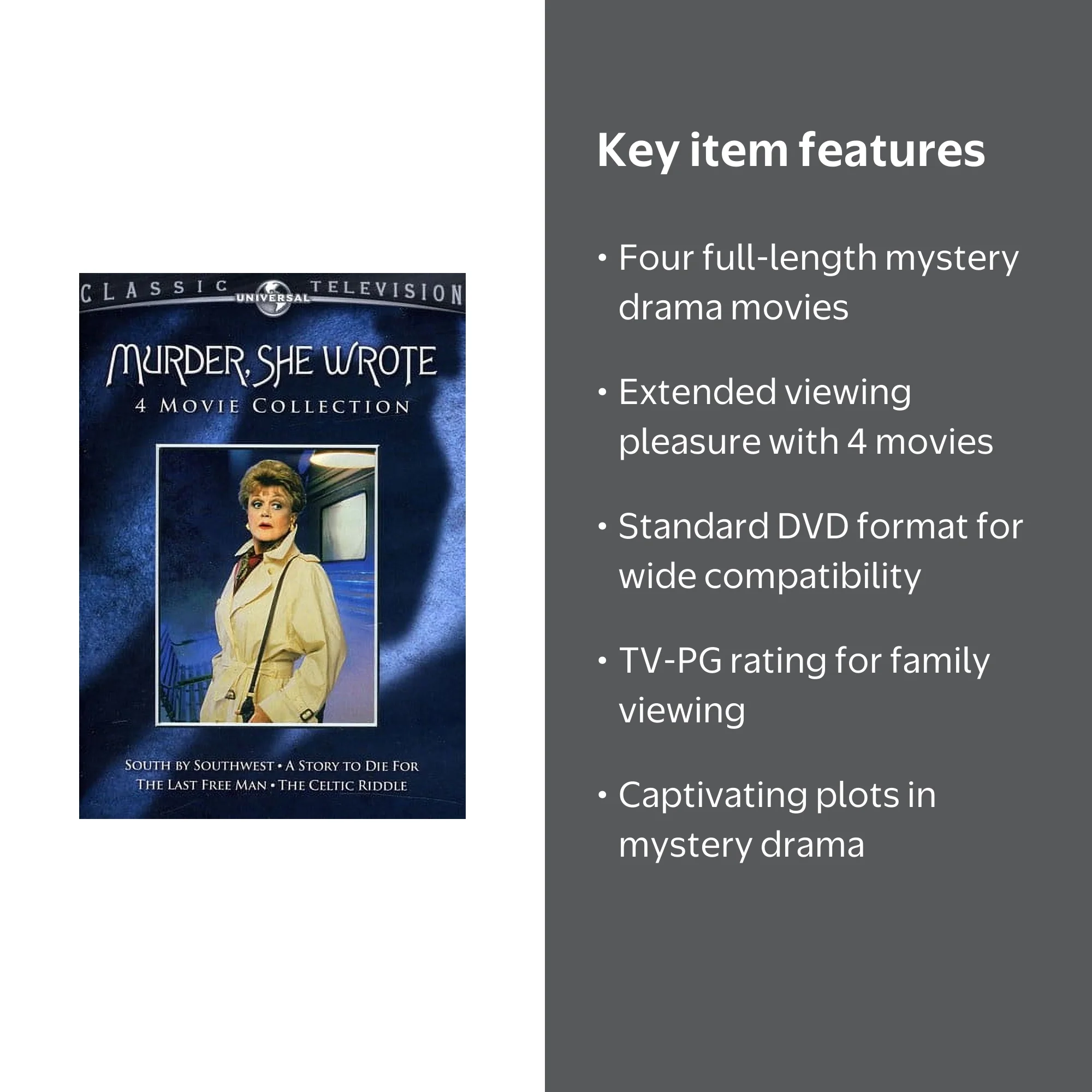 Murder, She Wrote: Mystery Movie Collection (4 Full-Length DVDs