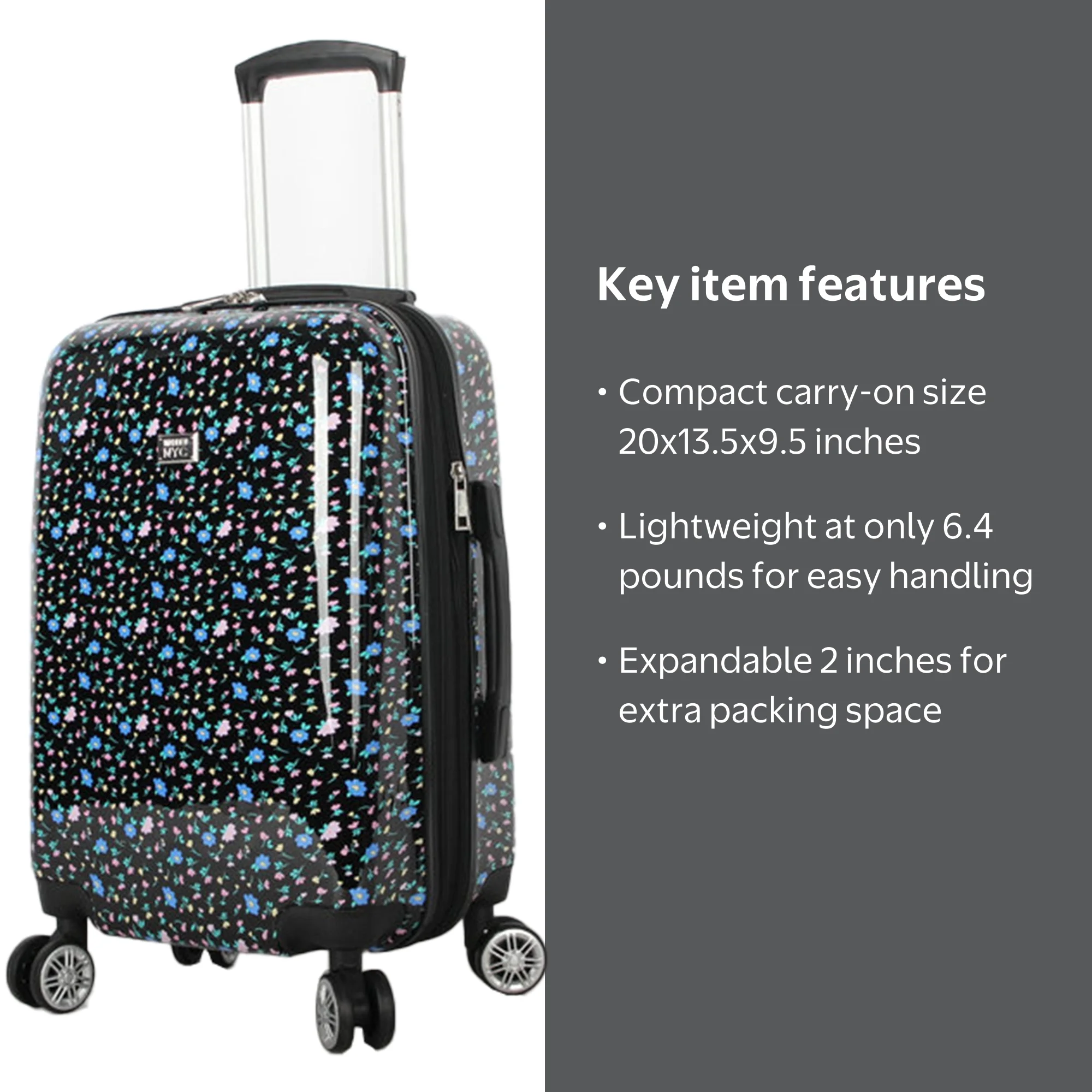 Free Shipping! Madden NYC 20in Expandable Hard Side Carry-on