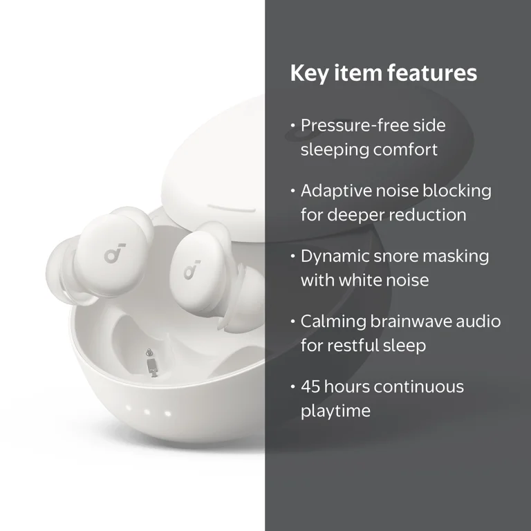 Soundcore, Sleep Earbuds, Active Noise Cancelling, 45H Playtime