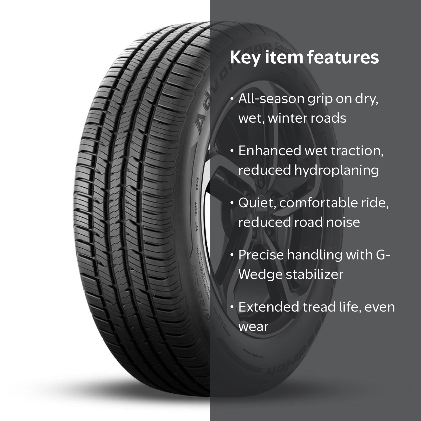 BFGoodrich Advantage Control All Season Passenger Tire, 185/65R14