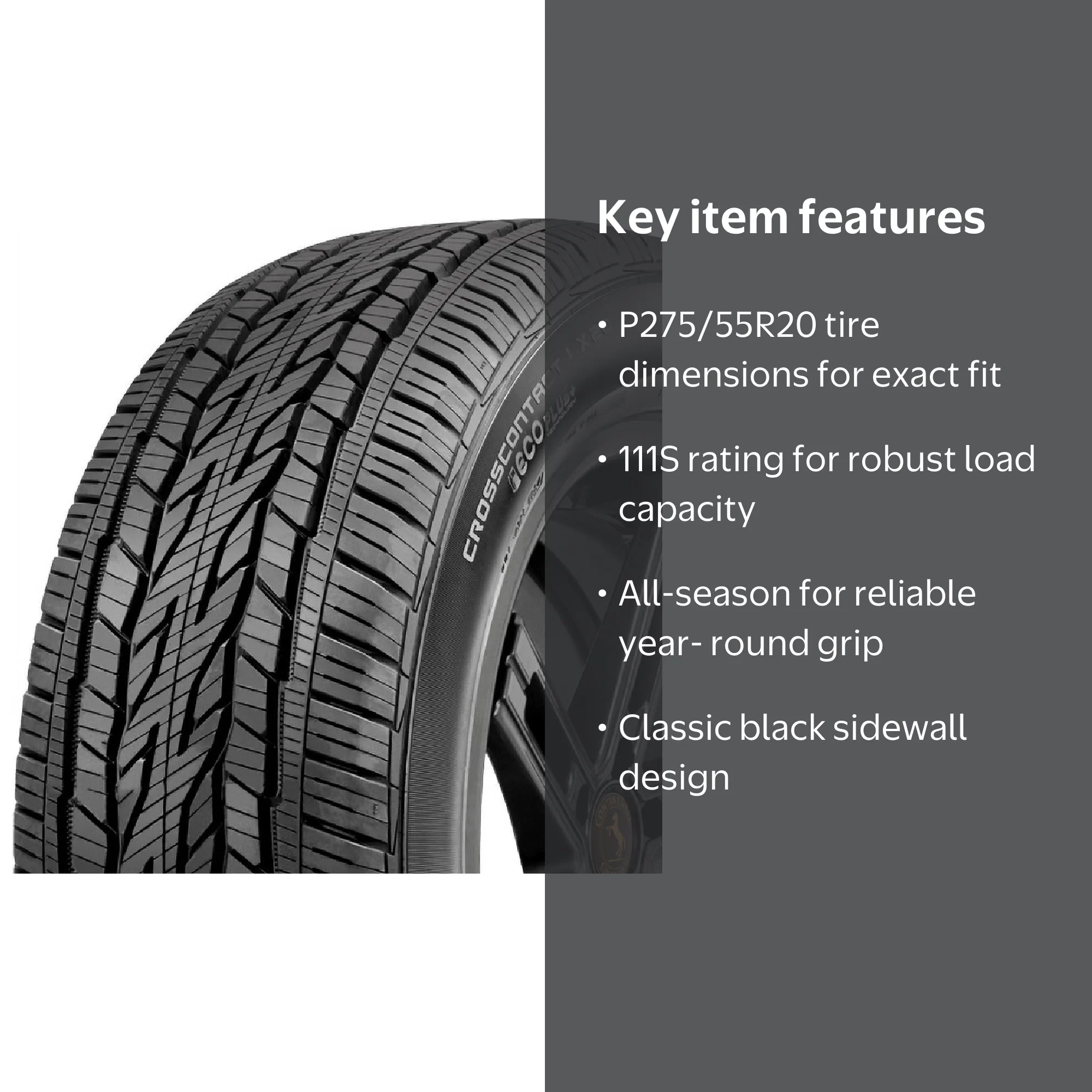 Continental CrossContact LX20 Truck Tire, P275/55R20 111S BSW All
