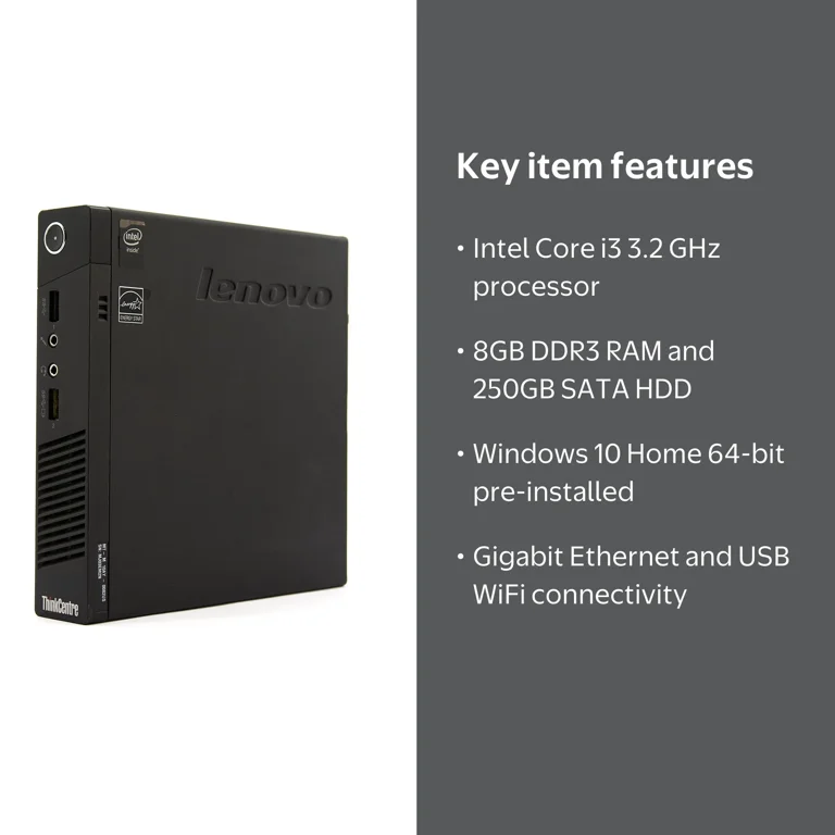 Restored Lenovo ThinkCentre M73 Tiny Form Desktop Computer PC, 3.2