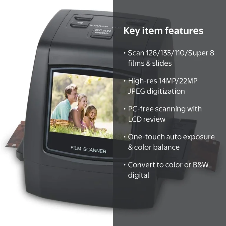 DIGITNOW Film Scanners with 22MP Converts 126 KPK/135/110/Super 8