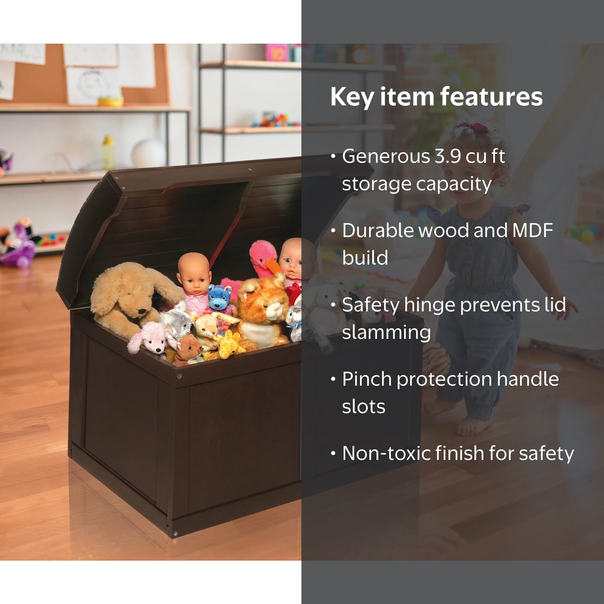 Badger Basket Large Wooden Storage Box, Solid Wood Kid's Barrel