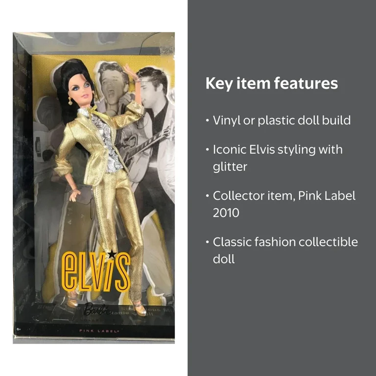 Barbie, Collector Doll, Barbie Loves Elvis Presley T7907, Gold