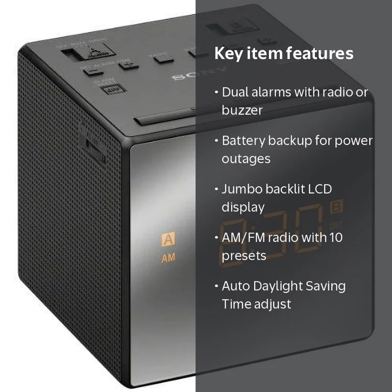 Sony AM/FM Dual Alarm Clock Radio LED Alarm Clocks - Walmart.com