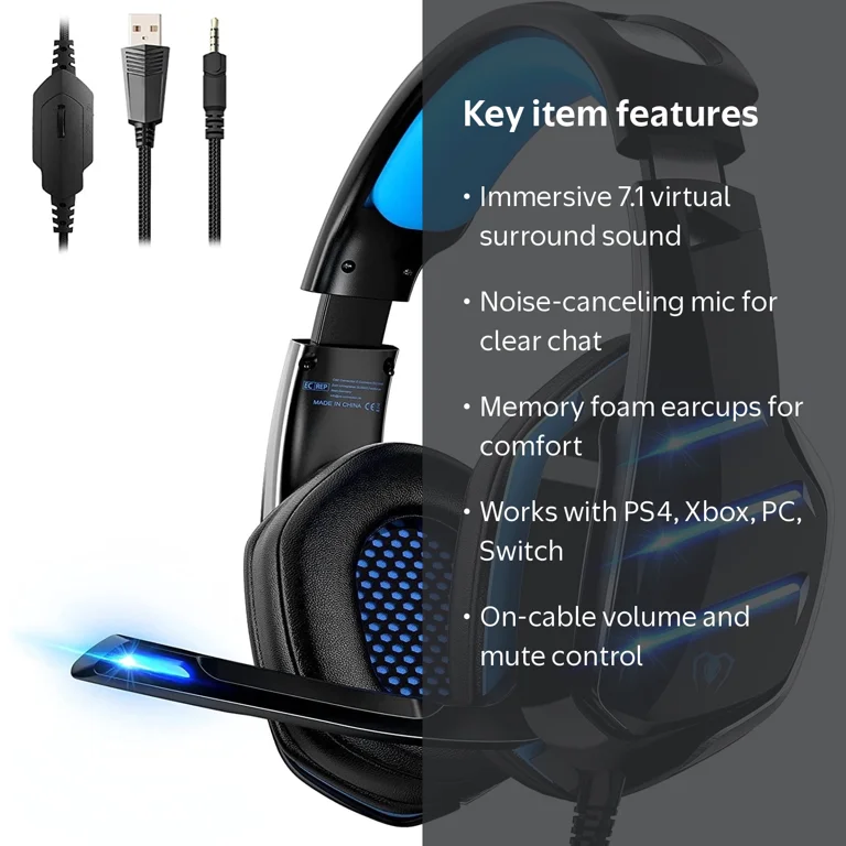 Beexcellent Gaming Headset for PS4, PS5, Xbox One, PC, Surround