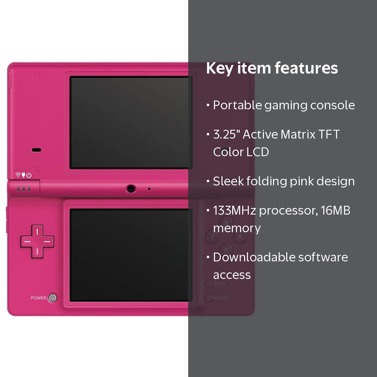 Nintendo, DSi Portable Gaming Console, Pink, 16MB Storage