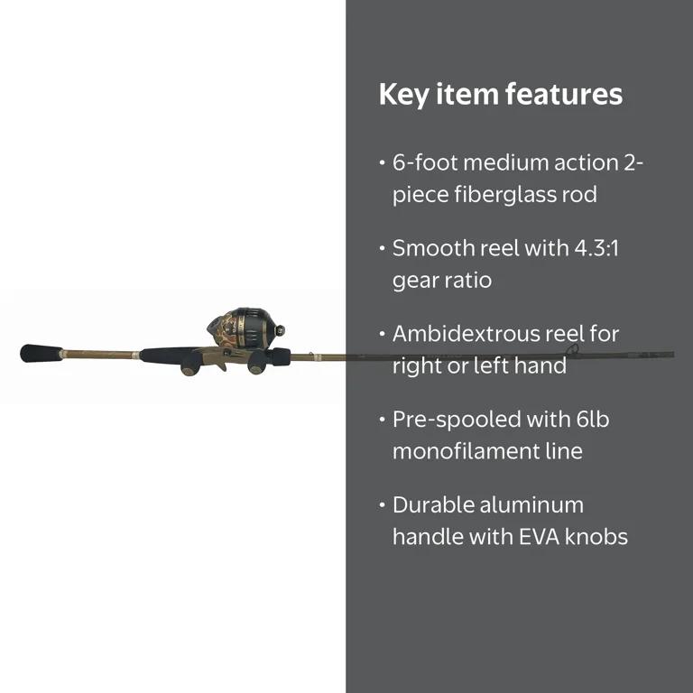Proficiency 6' Medium Action Retro Spincast Combo - Walmart.com