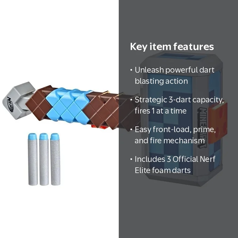 Nerf, Minecraft Stormlander Dart-Blasting Hammer, includes 3 darts