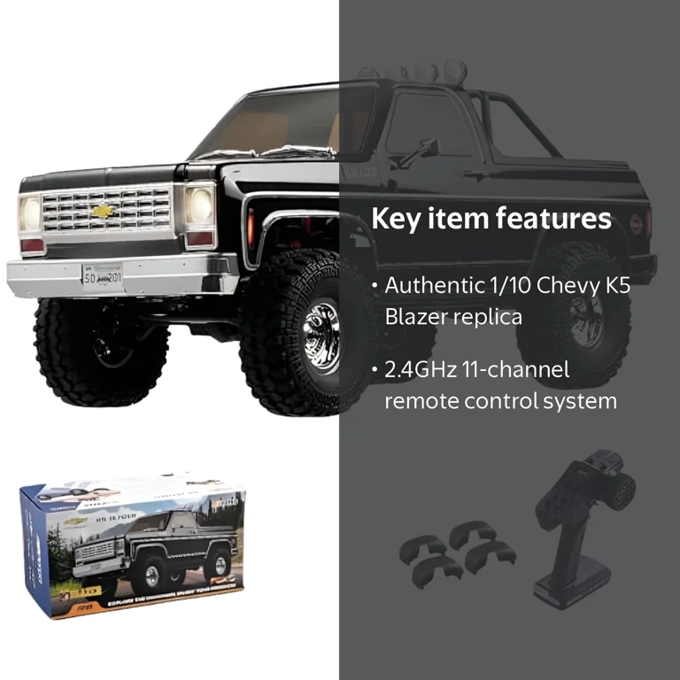 FMS K5 Blazer 黒色 ホビーラジコン　週末セール FMS 1/10 RC Crawler FCX10 Chevy K5 Blazer, 2.4GHZ 11CH RC Car, Two