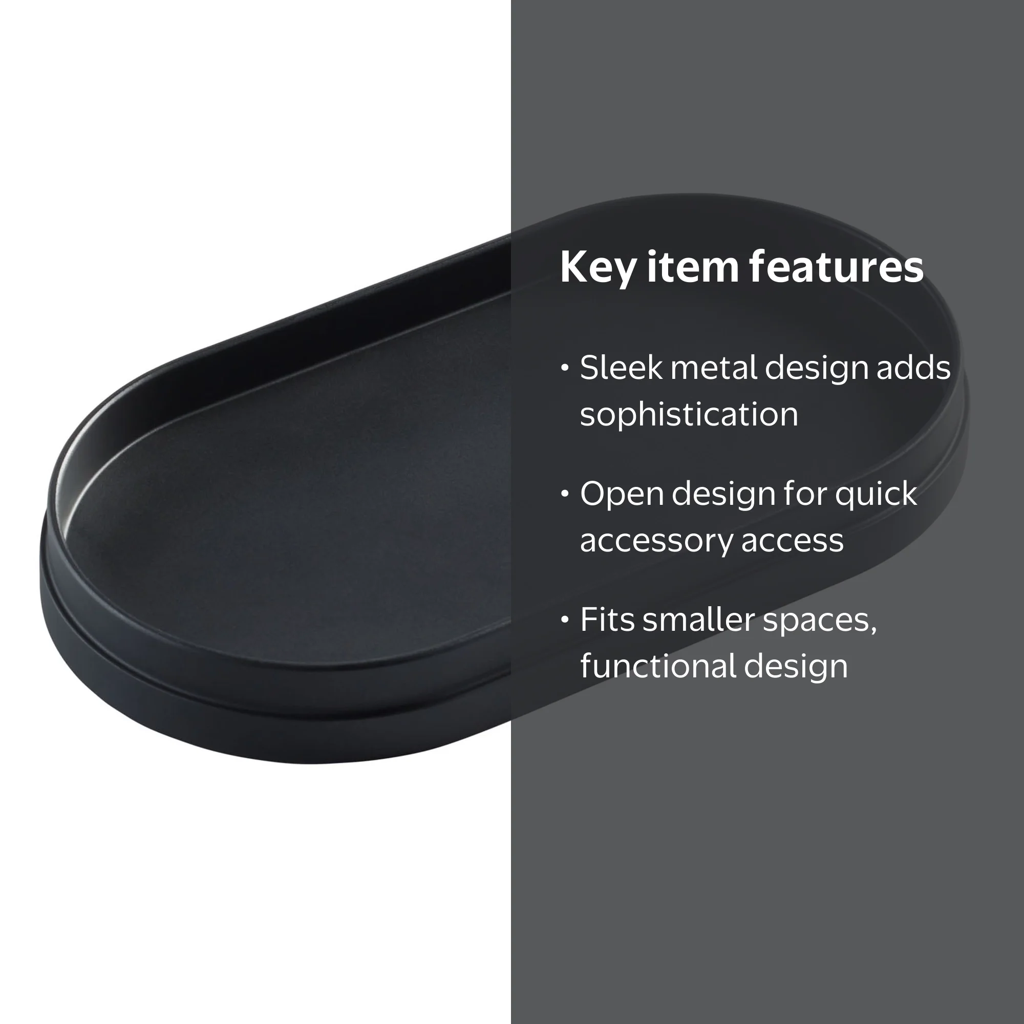 Better Homes & Gardens Metal Accessory Tray, Black Metal, Small