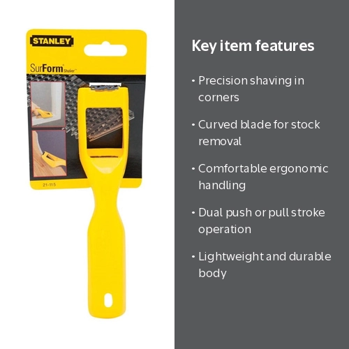 STANLEY, Surform Shaver, 21-115, Hand Files Rasps for Woodworking