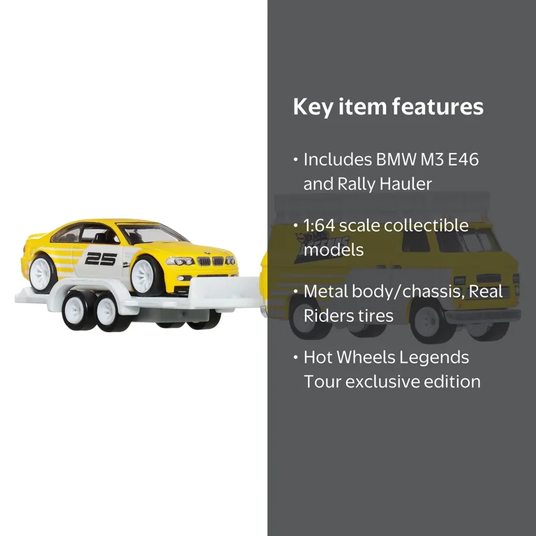 Hot Wheels Legends Tour Team Transport BMW M3 E46 & Rally Hauler 1