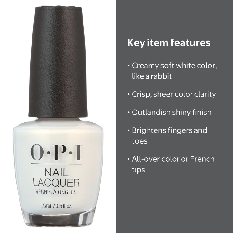 funny bunny♡ OPI, Nail Lacquer, 0.5 fl oz, Funny Bunny, Shiny White - Walmart.com