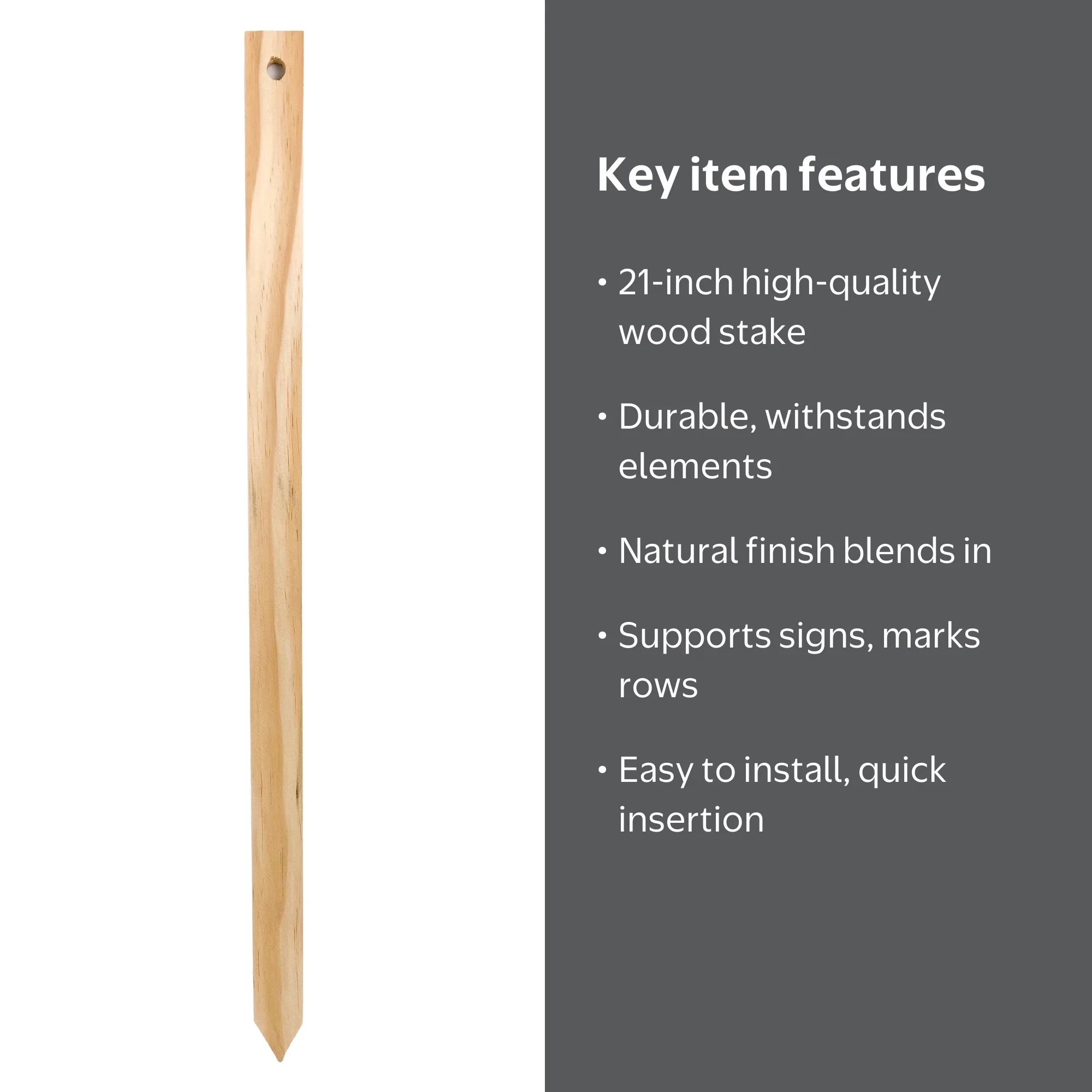 Hy-Ko 21-Inch Natural Wooden Stake, 1 Piece, Model 40603 - Walmart