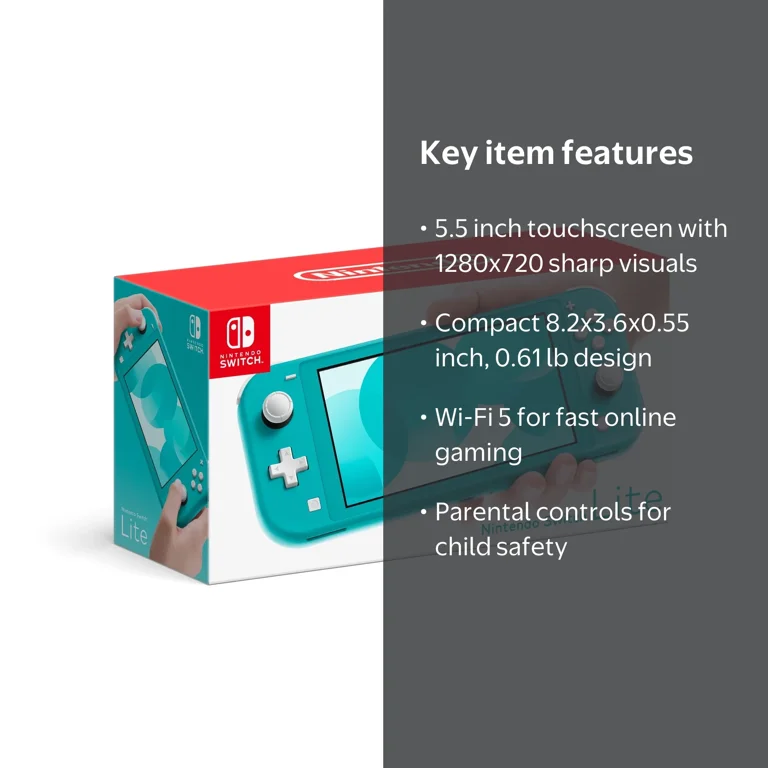Nintendo, Nintendo Switch Lite, Turquoise, Handheld Gaming Console