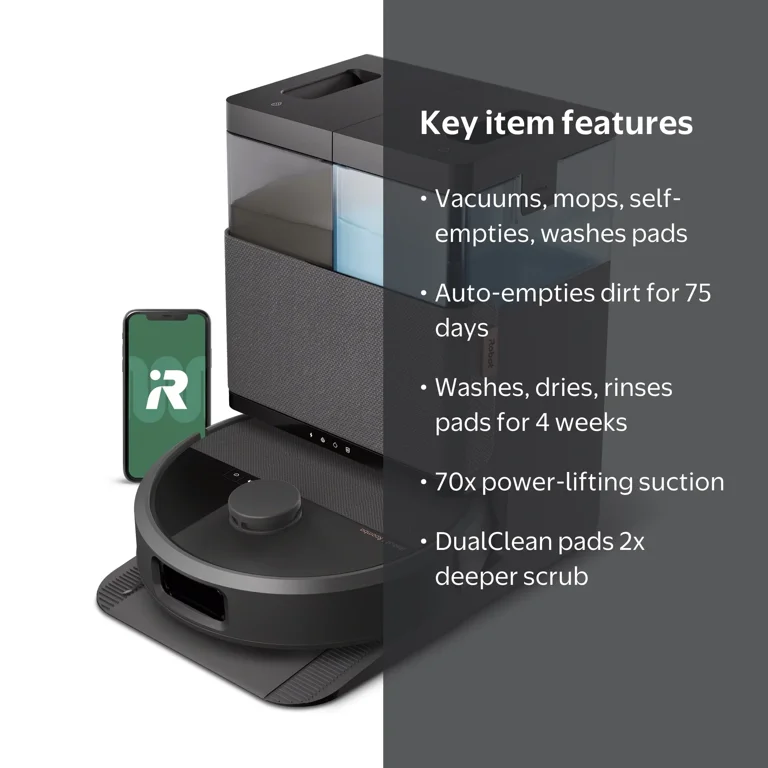 iRobot Roomba Plus 405 Combo Robot Vacuum & Mop + AutoWash Dock, 2