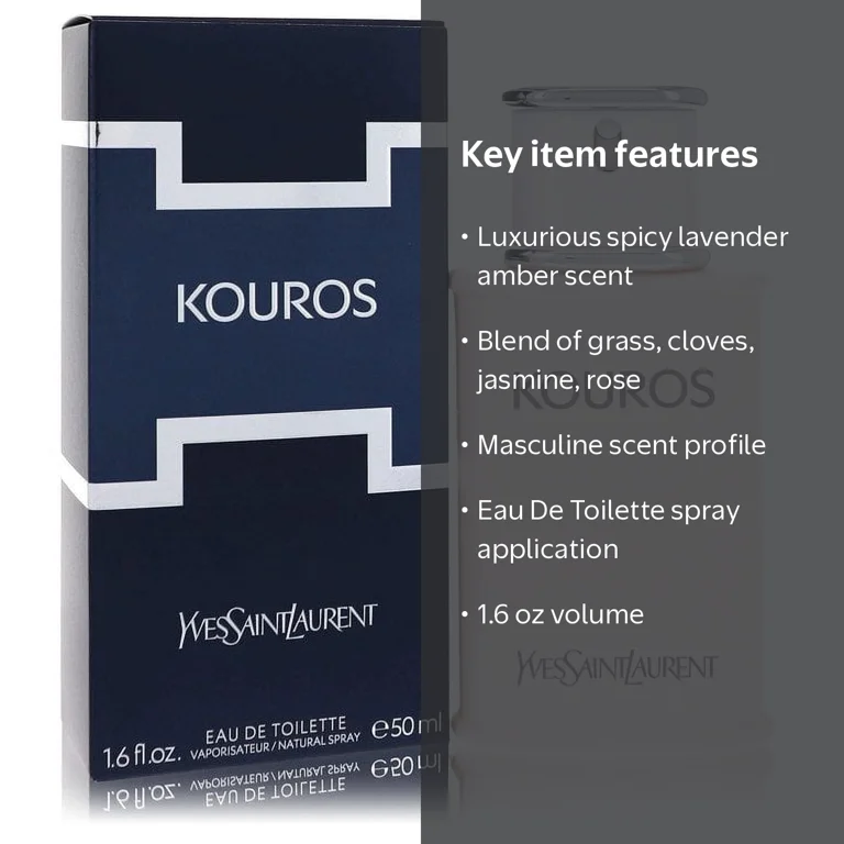 YSL KOUROS Eau De Toilette Cologne Spray 1.6 oz For Men by Yves