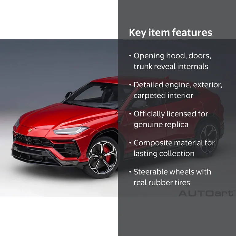 Lamborghini Urus Rosso Efesto Pearl Red 1/18 Model Car by Autoart