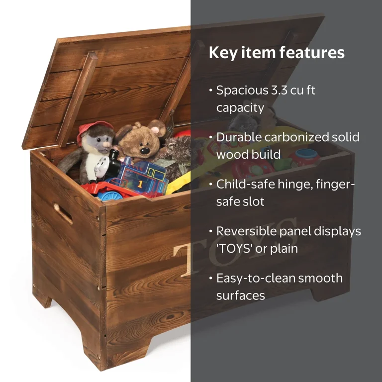 Badger Basket Children's Solid Wood Rustic Toy Box 3.3 Cu ft