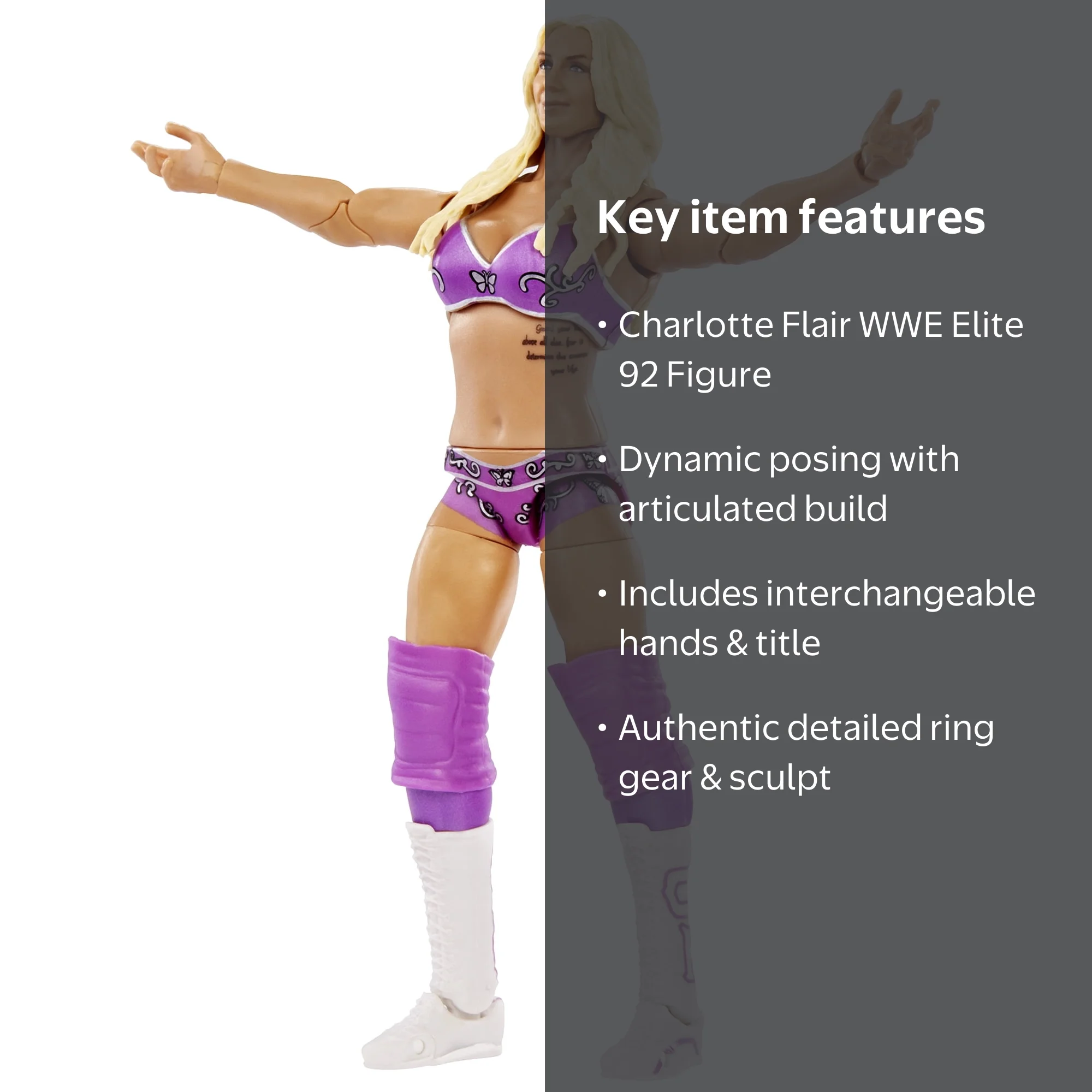 Charlotte Flair - WWE Elite 92 Mattel WWE Toy Wrestling Action