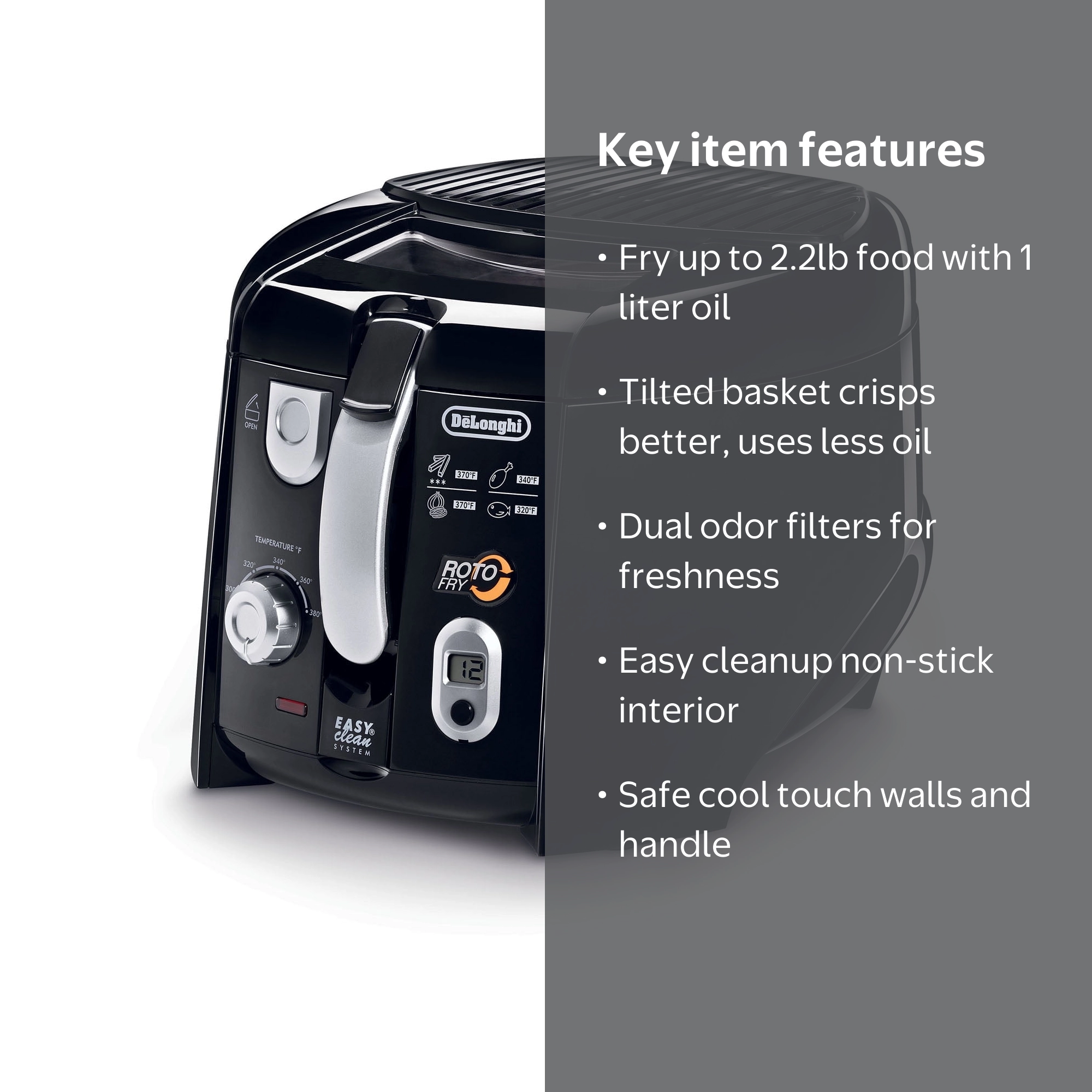 Free Shipping! De'Longhi 2.2 Lb. Cool Touch Roto Deep Fryer