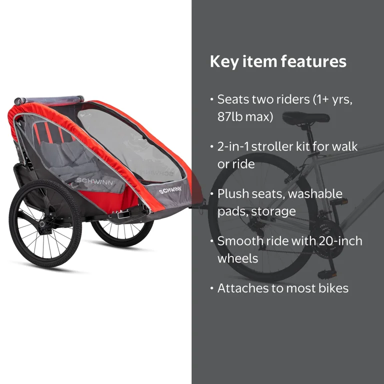 最終割引 SCHWINN シティサイクル レッド チャイルドシート付き Schwinn Summit Deluxe Infant Unisex Trailer, Red - Walmart.com