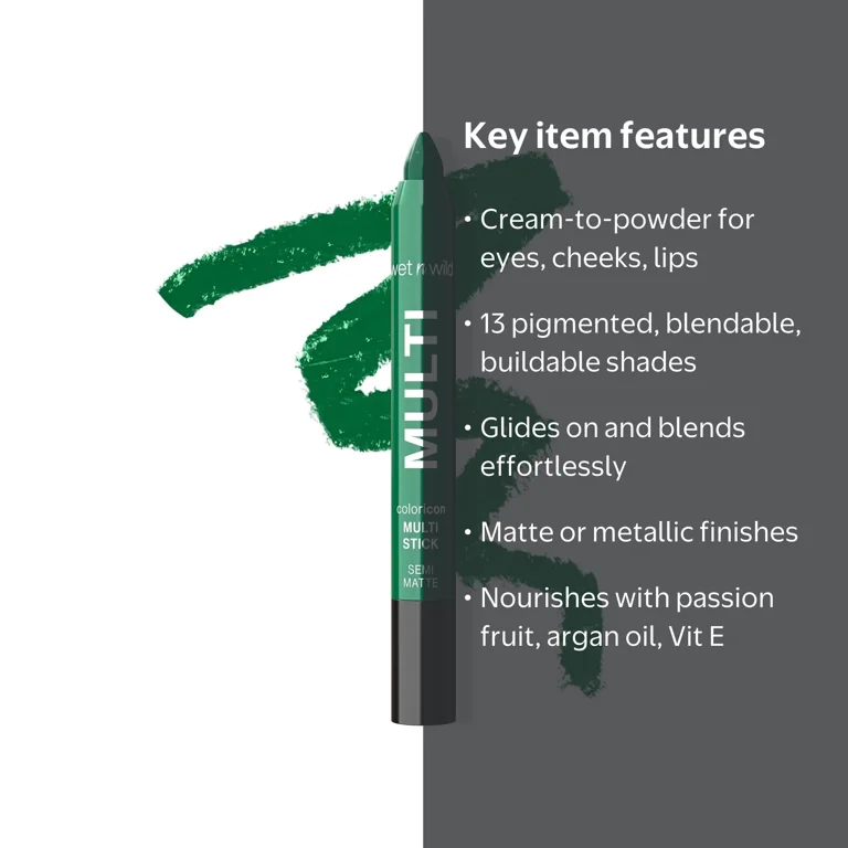 wet n wild Cream Eyeshadow Multi-Stick Green, Multi-Functional
