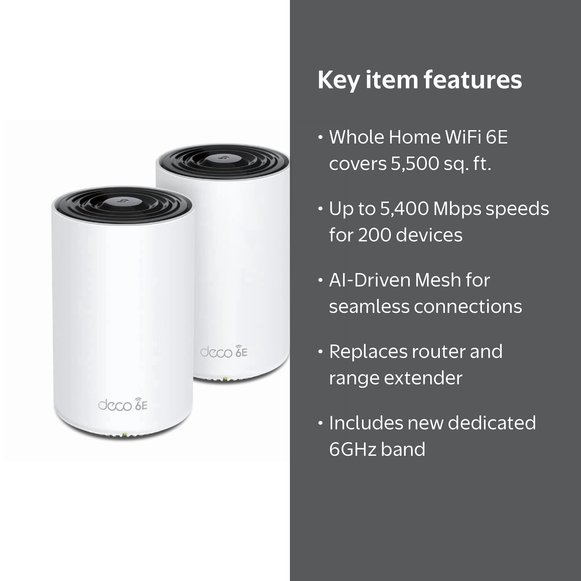 TP-Link Deco AXE5400 Tri-Band WiFi 6E Mesh System, AI-Driven