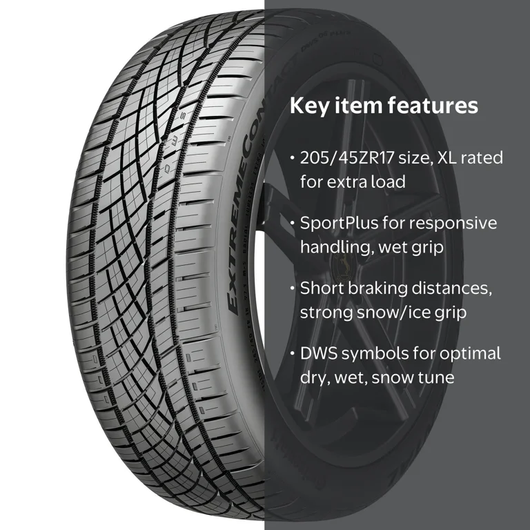 Continental ExtremeContact DWS06 PLUS Passenger Tire, 205/45ZR17