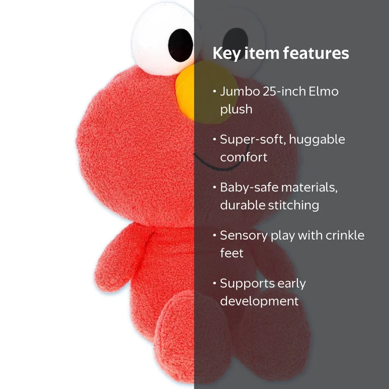 Kids Preferred Elmo Sesame Street Jumbo Stuffed Animal, 25 inches