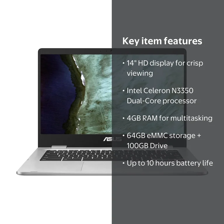 ASUS Laptop Computer, C423 Chromebook, 14