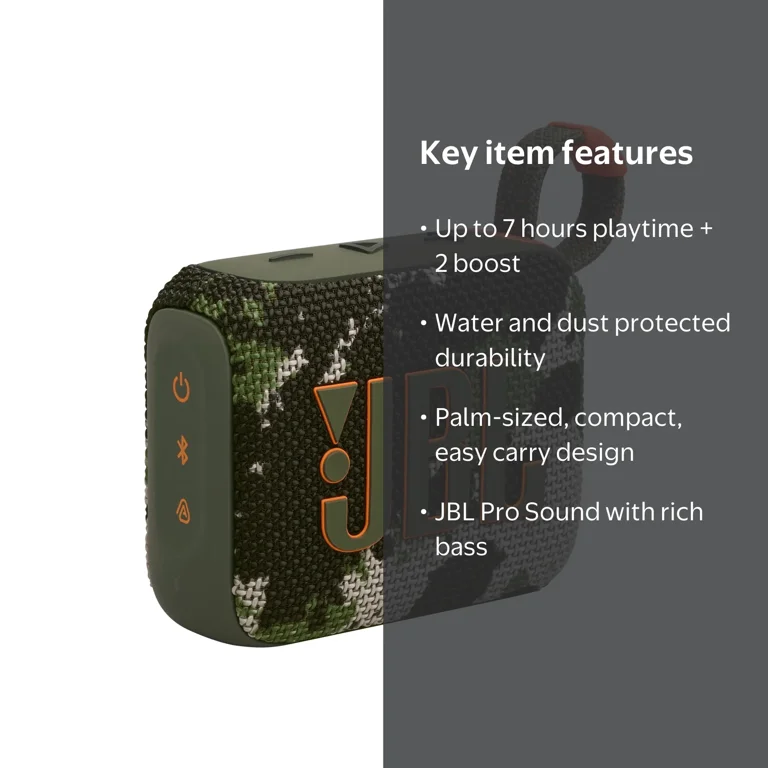 JBL GO4 迷彩 Bluetoothスピーカー JBL Go 4 Portable Bluetooth Speaker Camo - Walmart.com