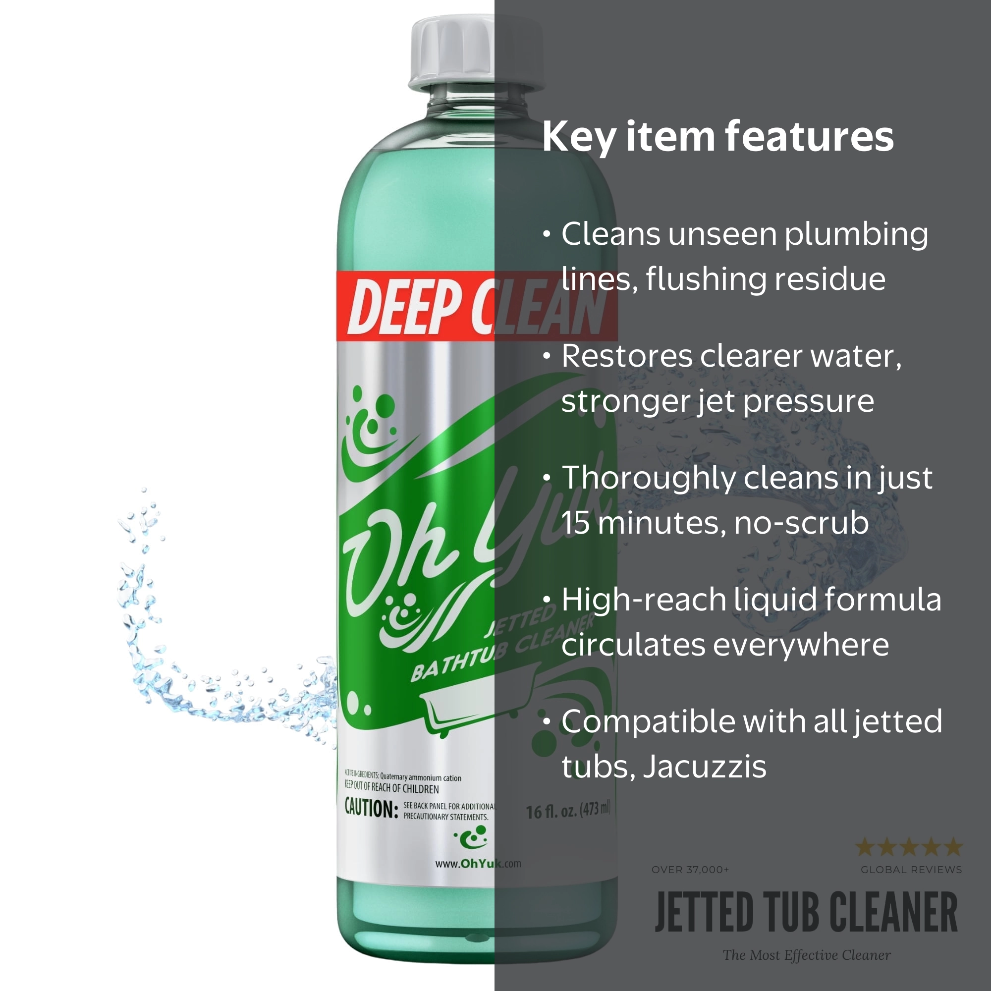 Oh Yuk Jetted Tub Cleaner for Jacuzzis Bathtubs and Whirlpools 16