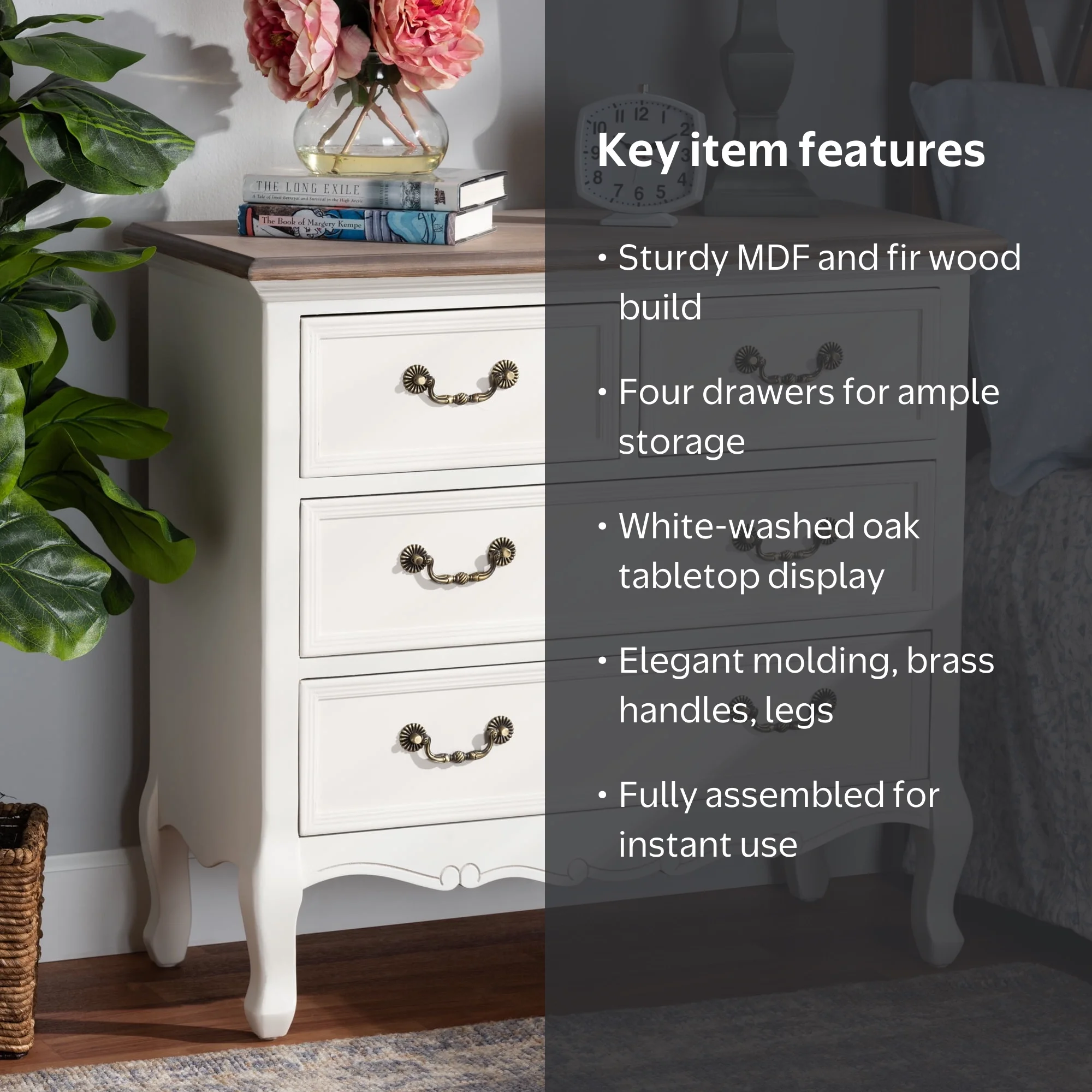 Baxton Studio Amalie Antique French Country Cottage Two-Tone White