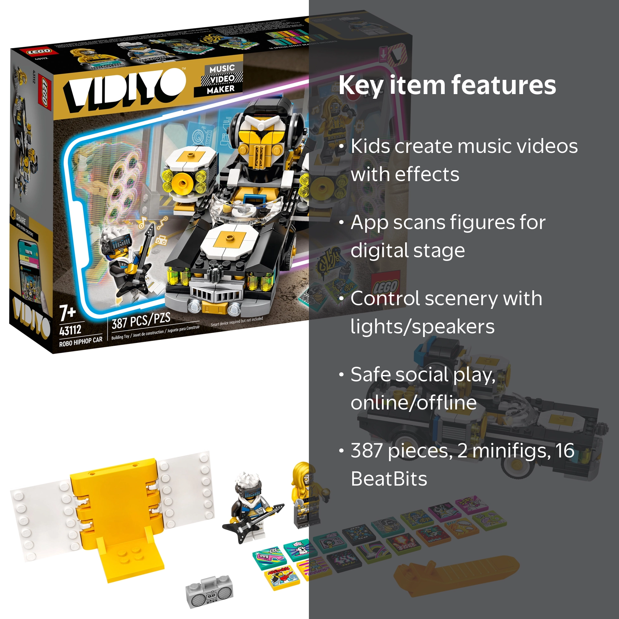 LEGO, VIDIYO Robo HipHop Car 43112, Music Video Toy with App